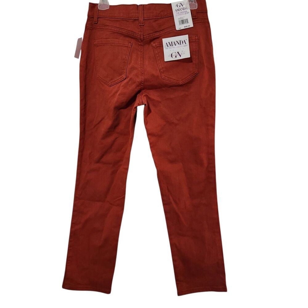 Gloria Vanderbilt Jeans Size 8 Petite Autumn Blaze Color Tapered Leg - Picture 6 of 15
